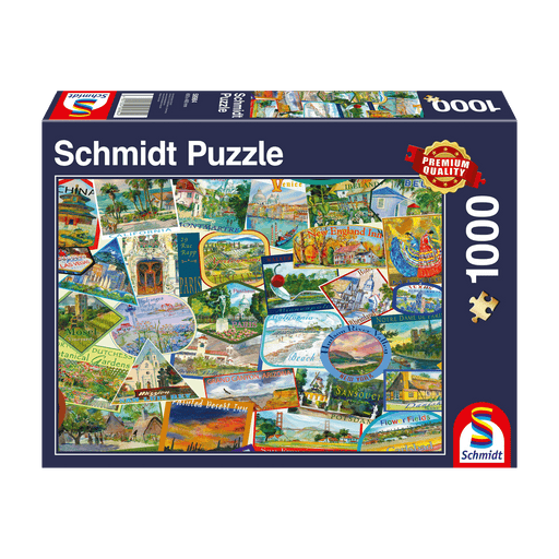 Schmidt Spiele - Puzzle - Travel Stickers (1000-Piece Puzzle) - Limolin 