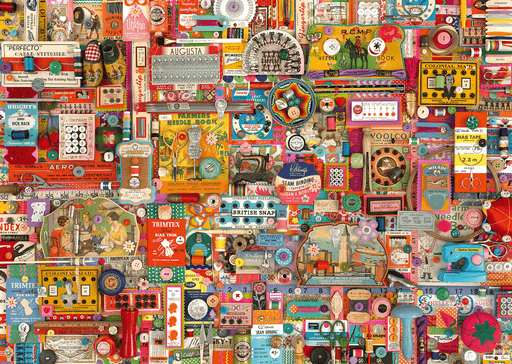 Schmidt Spiele - Puzzle - Vintage Craft Supplies - Shelley Davies (1000-Piece Puzzle) - Limolin 