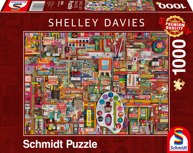 Schmidt Spiele - Puzzle - Vintage Material For Artists - Shelley Davies (1000-Piece Puzzle) - Limolin 