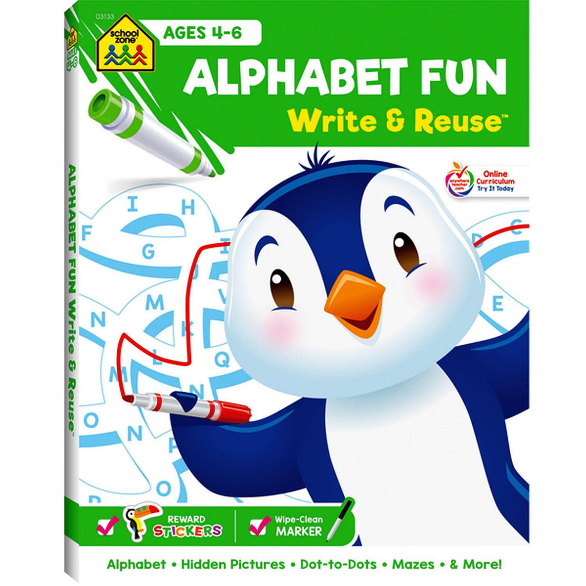 School Zone - Alphabet Fun Write & Re-Use | Games & Toys — LIMOLIN