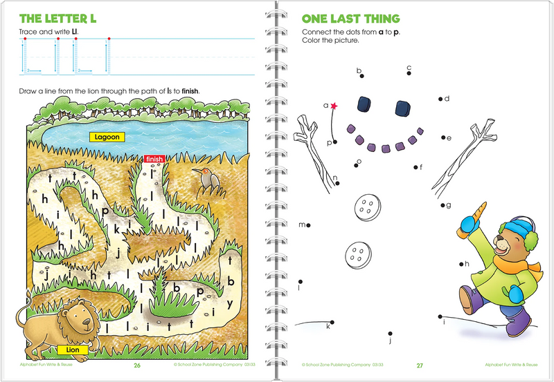 School Zone - Alphabet Fun Write & Re-Use - Limolin 