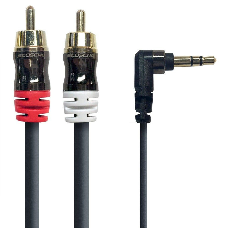 Scosche - Auxiliary 35mm to RCA Audio Cable Premium 6ft Black - Limolin 
