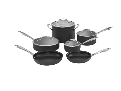 Cuisinart - 10Pc Dishwasher Safe Hard Anodized Cookware Set - Limolin 