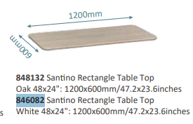 Beleduc - SANTINO RECTANGLE TABLE TOP WHITE 48 X 24" - Limolin 