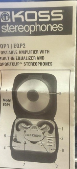 Koss - Stereophones with sport- blue & black-EQP1
