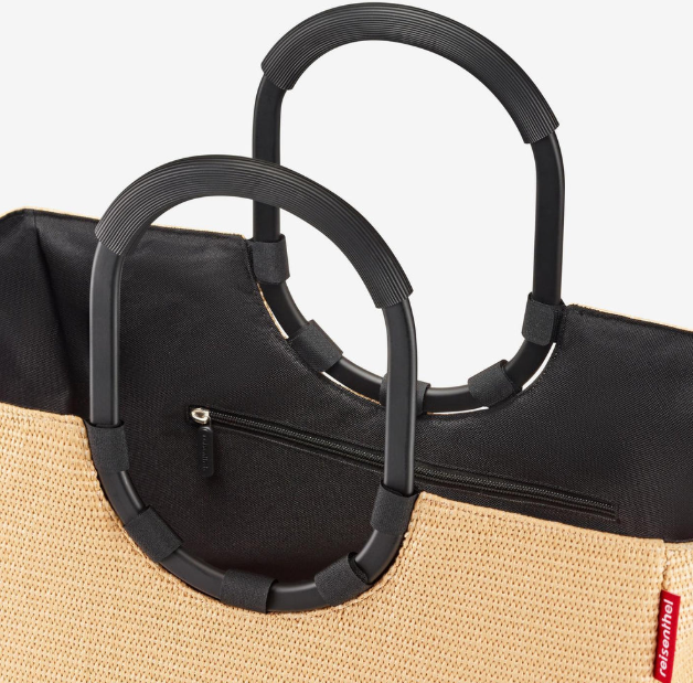 REISENTHEL - Loopshopper Large Frame - Raffia - Black