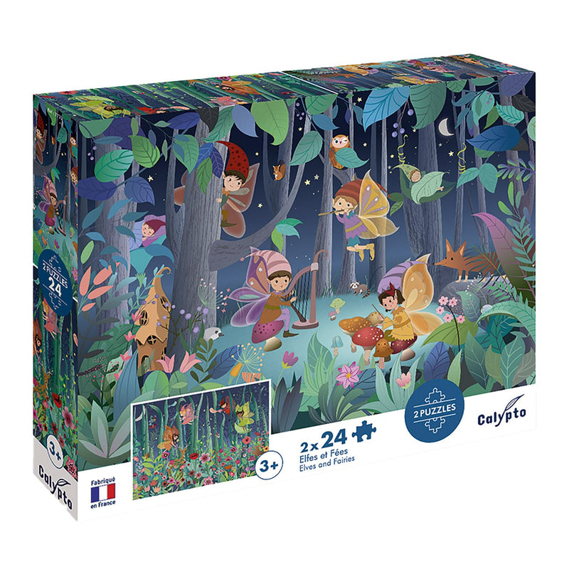 Sentosphere - Puzzles children 2 X 24 pieces 330X230mm Elves and Fairies - Limolin 