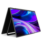 SideTrak - Laptop Monitor 15.6in Solo Book Stacked Dual Portable Monitor Hinge Design Auto Rotate 360 Degrees with Neoprene Sleeve PC/MAC/Chrome/Console Gaming BIL - Black - Limolin 