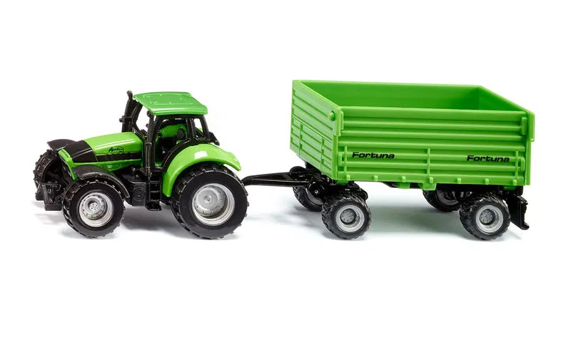 Siku - DEUTZ-FAHR WITH FORTUNA 4-WHEEL-TRAILER - Limolin 