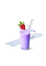 Simax - Glass Drinkng Straws with Cleaning Brush 6pc Straight 20cm - Limolin 