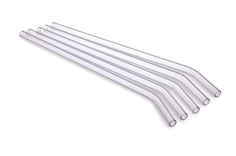 Simax - Glass Drinkng Straws with Cleaning Brush 6pc bent 20cm - Limolin 