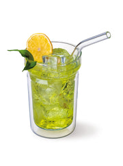 Simax - Glass Drinkng Straws with Cleaning Brush 6pc bent 20cm - Limolin 