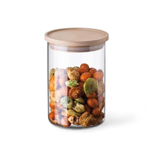 Simax - Glass Storage Jar with Beech Wood Lid 0.8L - Limolin 