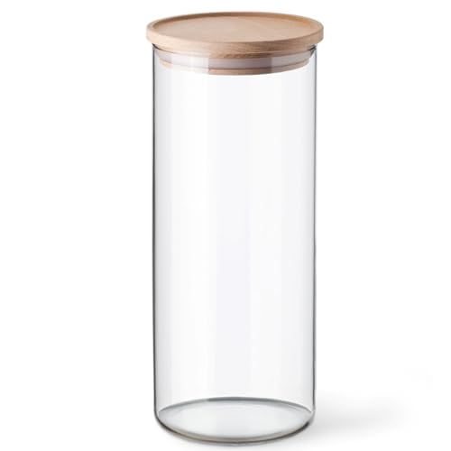 Simax - Glass Storage Jar with Beech Wood Lid 1.4L - Limolin 