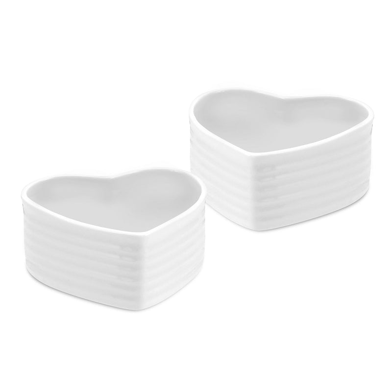 Sophie Conran - HEART RAMEKINS 4" WHITE (Set of 2) - Limolin 