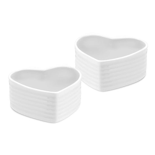 Sophie Conran - HEART RAMEKINS 4" WHITE (Set of 2) - Limolin 