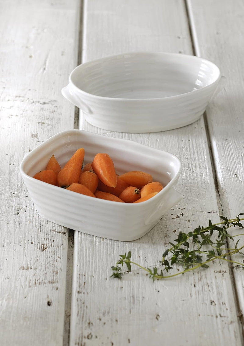 Sophie Conran - White - Handled Oval Roasting Dish (Large) | 14 in - Limolin 