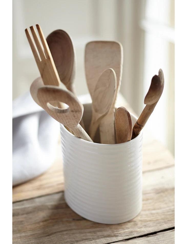 Sophie Conran - White - Large Oval Utensil Jar - Limolin 