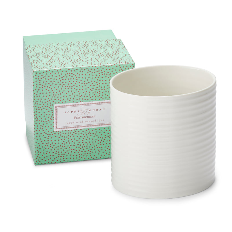 Sophie Conran - White - Large Oval Utensil Jar - Limolin 