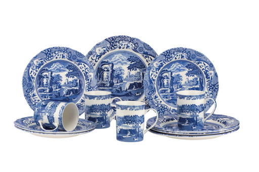 Spode - 12Pc Set W Mug -Blue Italian - Limolin 