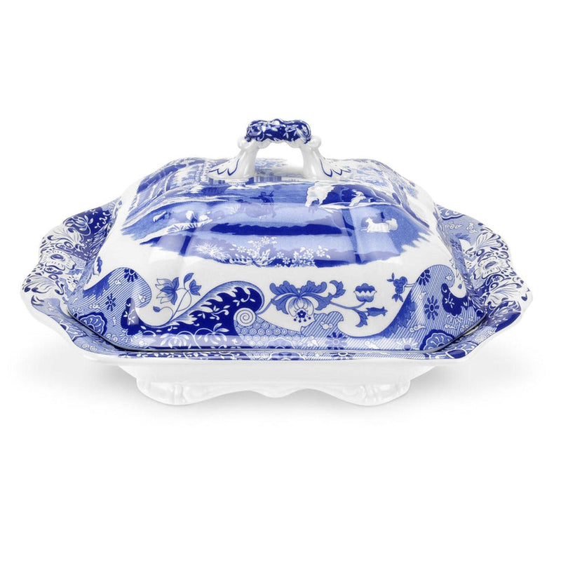 Spode - Blue Italian - Covered Vegetable Dish | 12 In - Limolin 