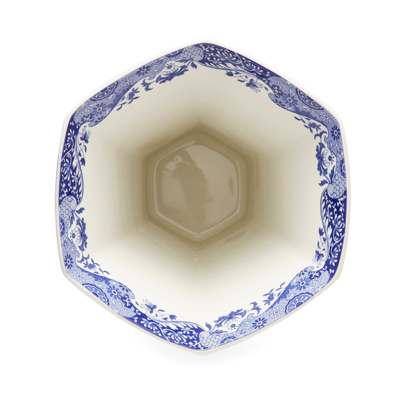 Spode - Blue Italian - Hexagonal Vase | 10.5 In - Limolin 