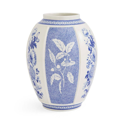 Spode - Blue Italian - Panel Vase 10 British Flowers - Limolin 