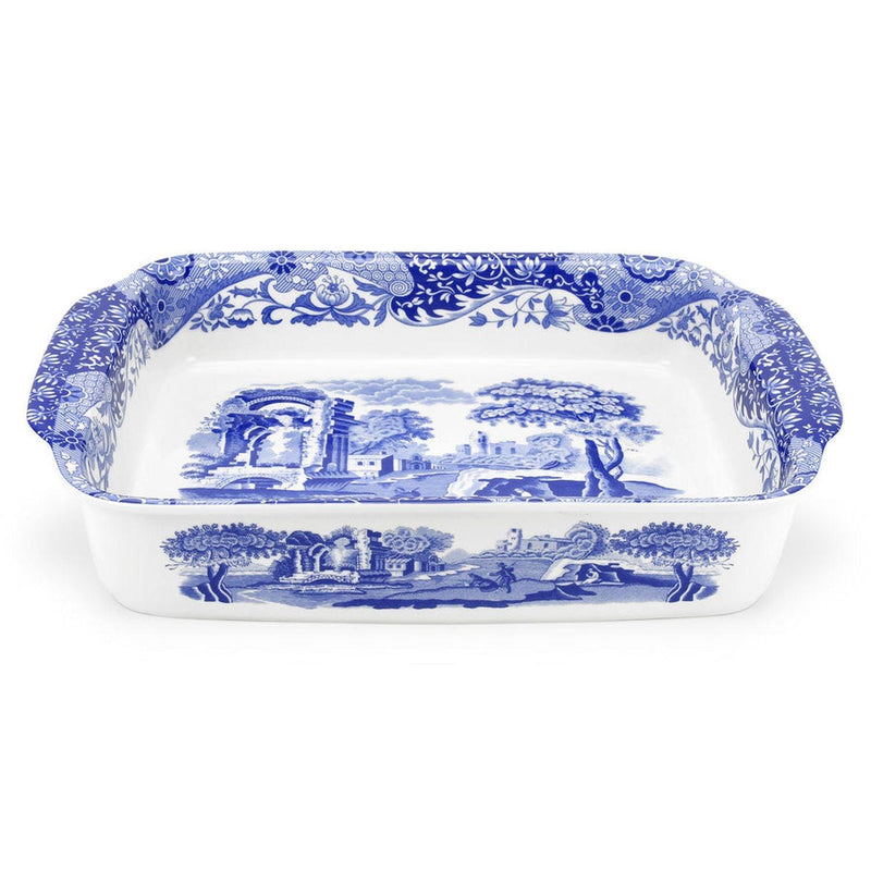Spode - Blue Italian - Rectangular Handled Dish | 15 x 12 Inches - Limolin 