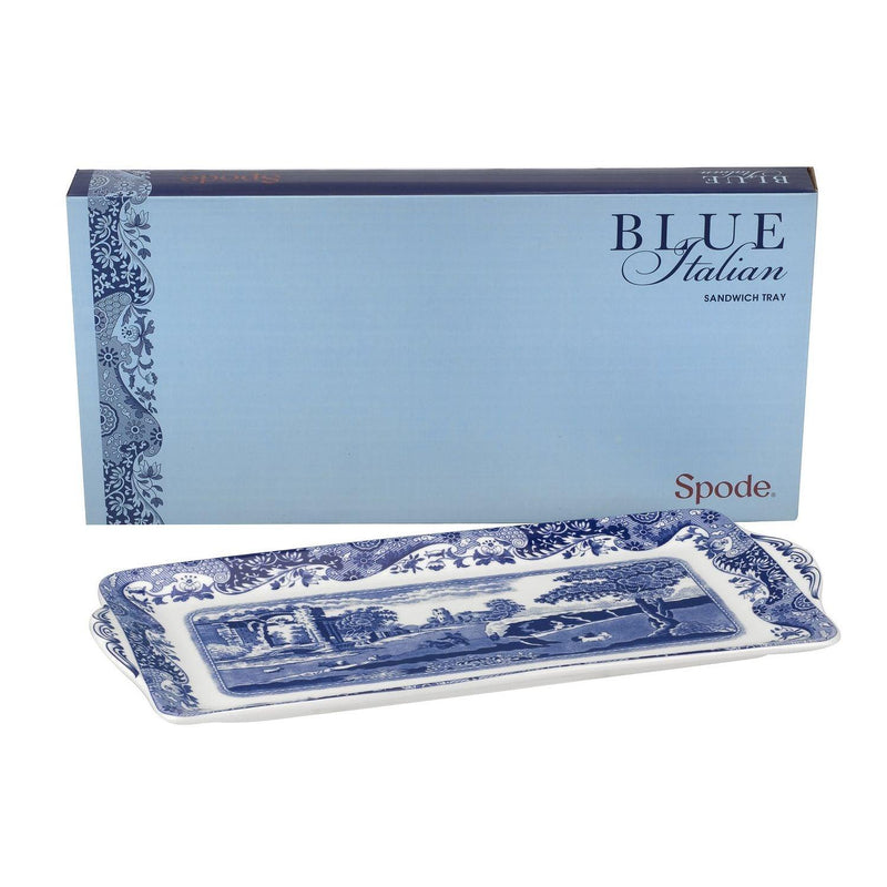 Spode - Blue Italian - Sandwich Tray | 13 In - Limolin 