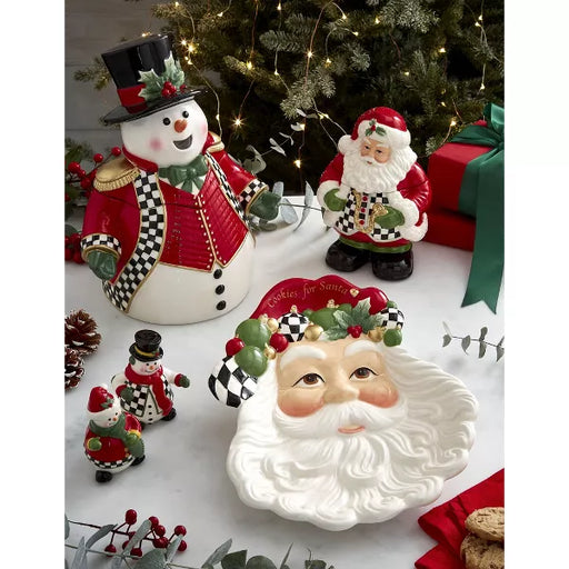 Spode - Christmas Tree - 2Pc Figural Black & White Salt& Pepper Shaker - Limolin 