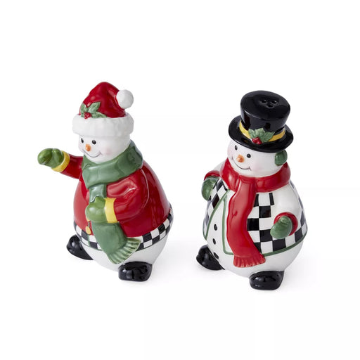 Spode - Christmas Tree - 2Pc Figural Black & White Salt& Pepper Shaker - Limolin 