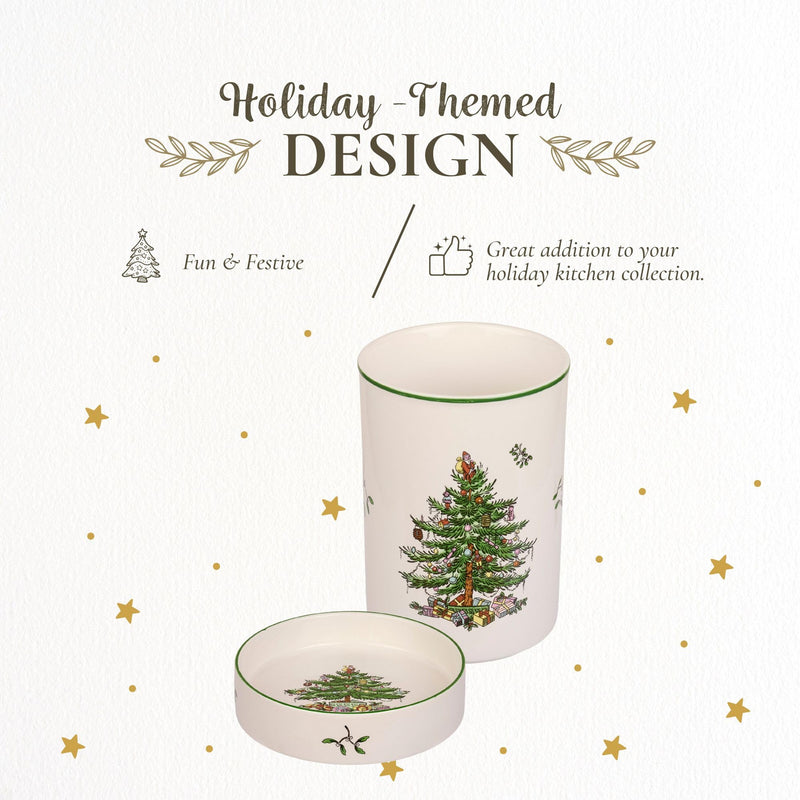 Spode - Christmas Tree - 2Pc Wine Chiller & Coaster Set - Limolin 