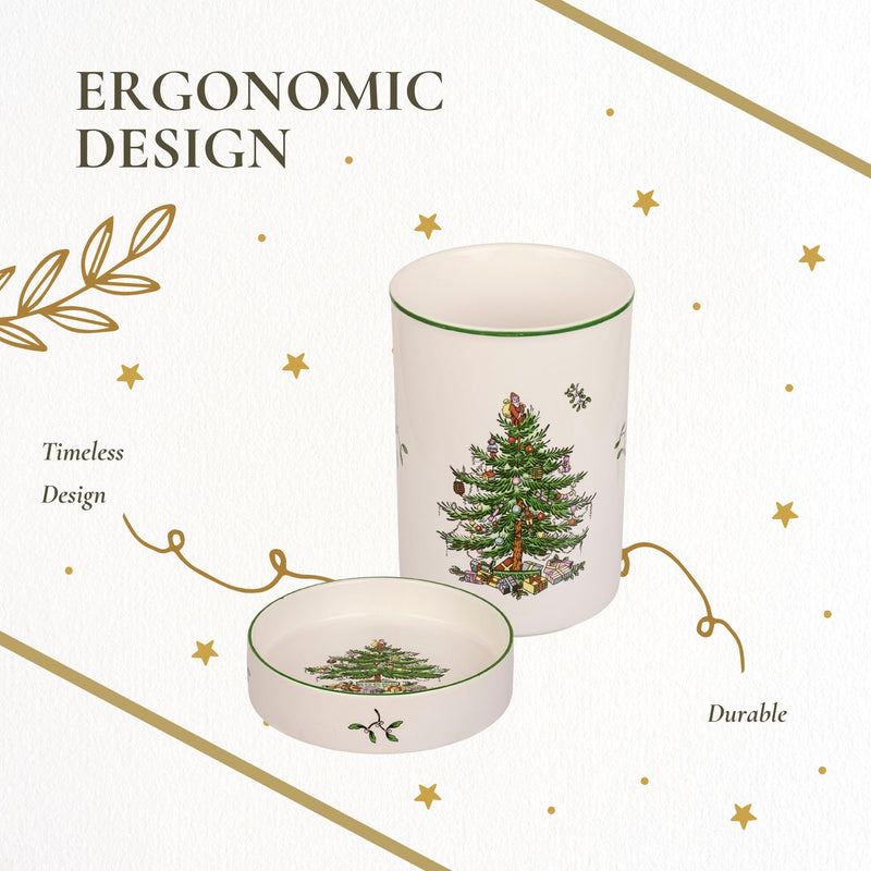 Spode - Christmas Tree - 2Pc Wine Chiller & Coaster Set - Limolin 
