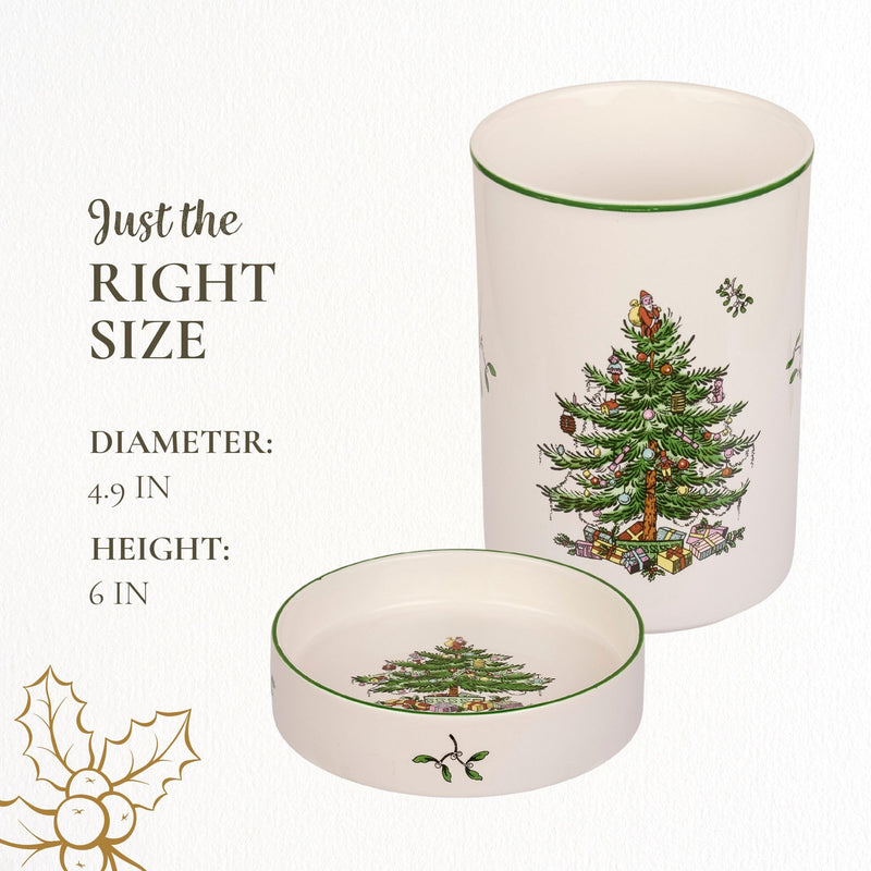 Spode - Christmas Tree - 2Pc Wine Chiller & Coaster Set - Limolin 