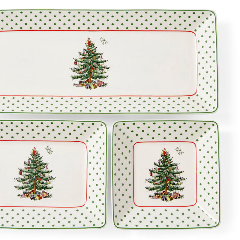 Spode - Christmas Tree - 3Pc Nesting Trays Polka Dot - Limolin 