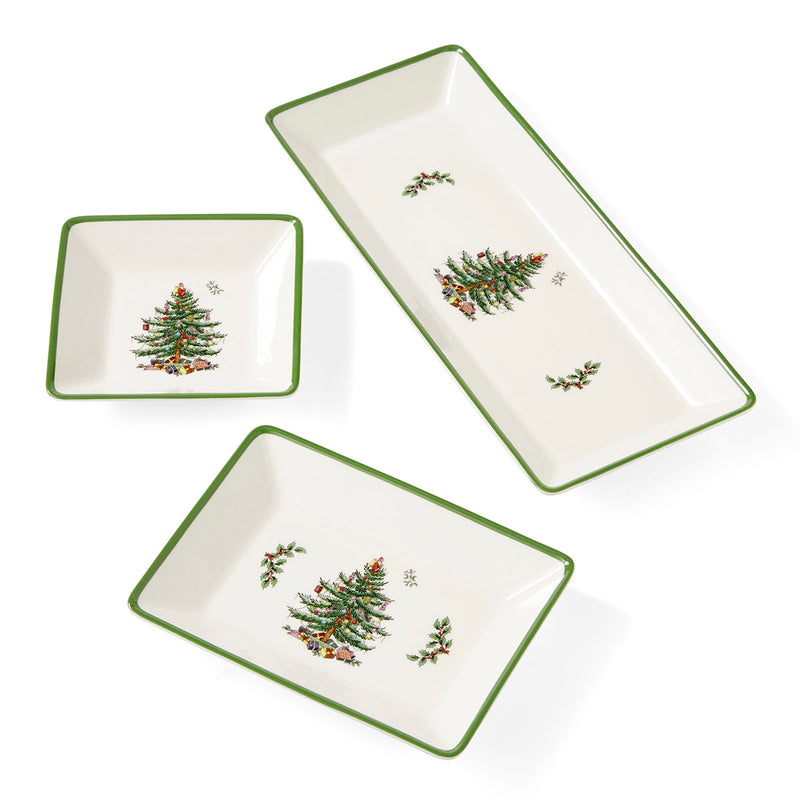 Spode - Christmas Tree - 3Pc Nesting Trays Traditional - Limolin 