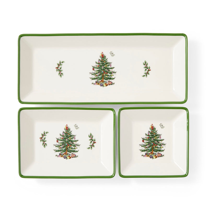 Spode - Christmas Tree - 3Pc Nesting Trays Traditional - Limolin 