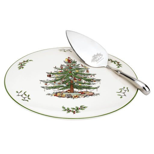 Spode - Christmas Tree - Cake Plate & Server Set | 11.5 Inch - Limolin 
