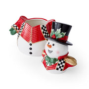 Spode - Christmas Tree - Figural Black & White Snowman Cookie Jar | 13 Inch - Limolin 