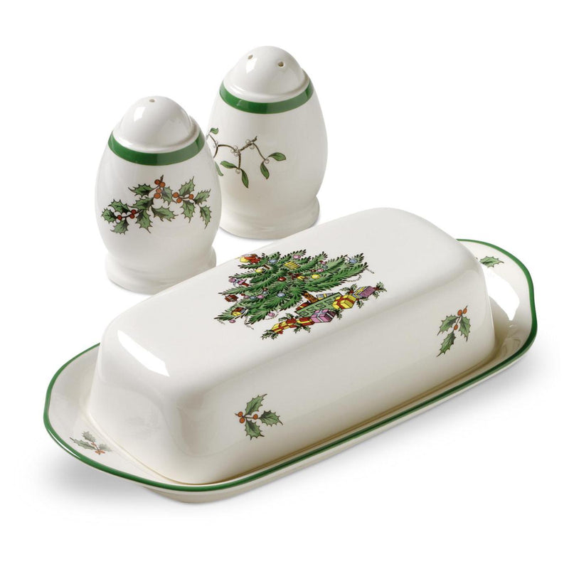 Spode - Christmas Tree - Hostess Set (Covered Butter, S&P) - Limolin 