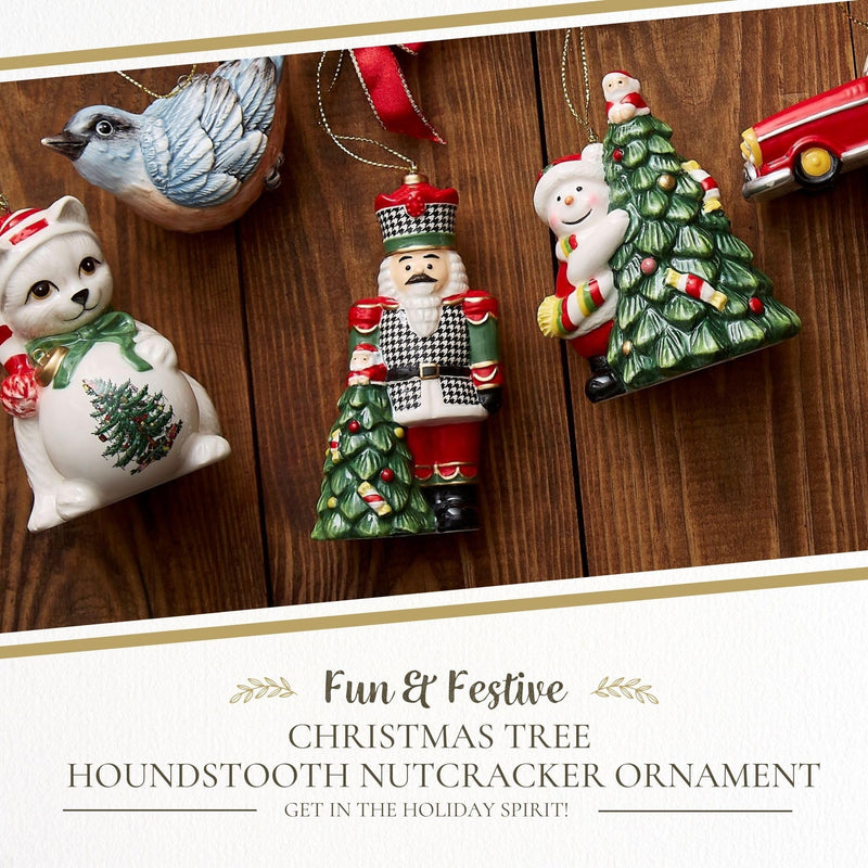 Spode - Christmas Tree - Houndstooth Nutcracker Ornament - Limolin 