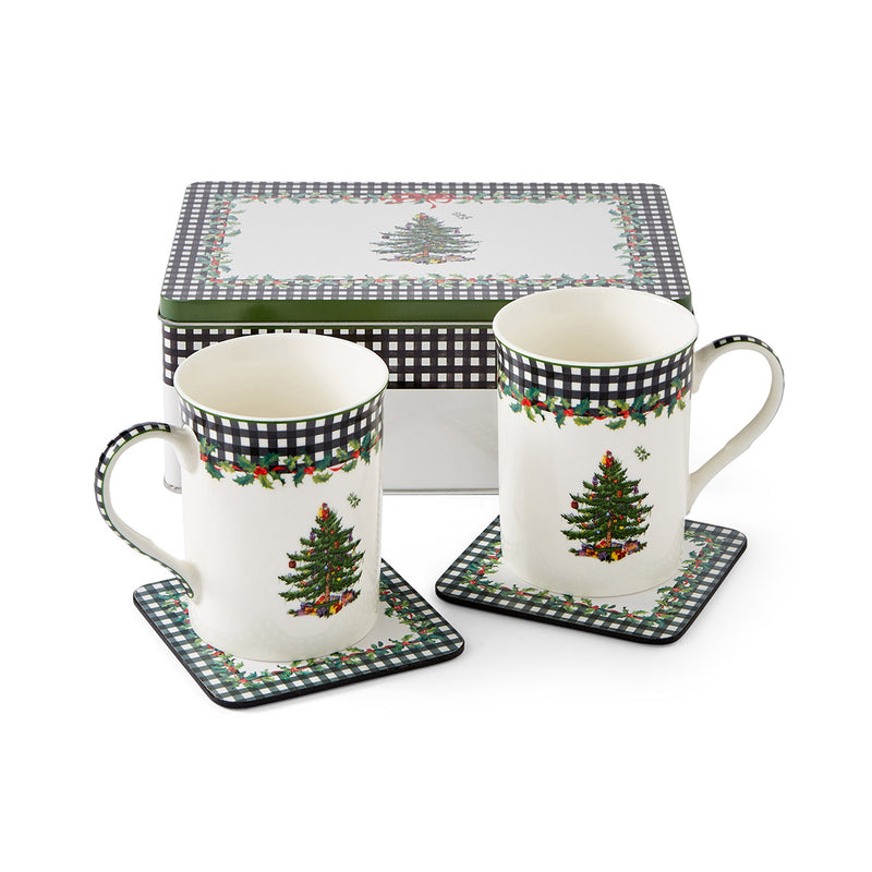 Spode - Christmas Tree - Mug, Tin & Coaster 2024 5Pc Set - Limolin 