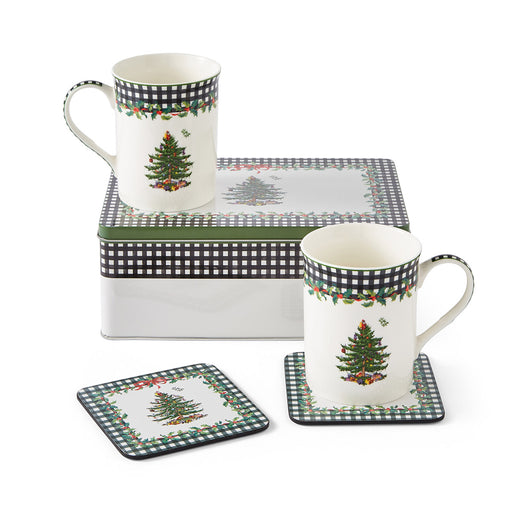 Spode - Christmas Tree - Mug, Tin & Coaster 2024 5Pc Set - Limolin 