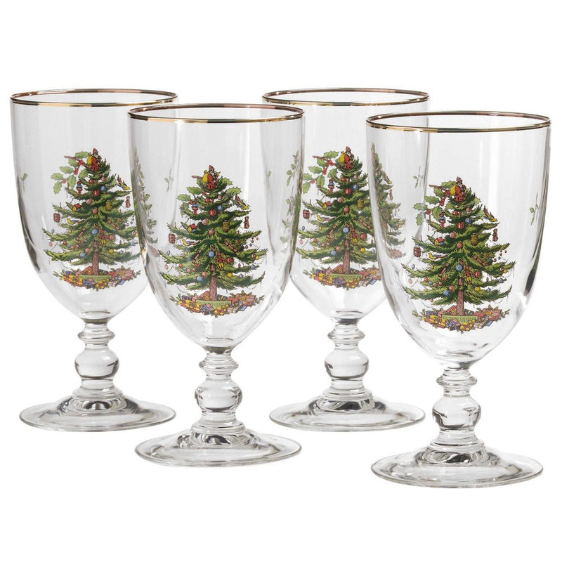 Spode - Christmas Tree - Pedestal Goblets S/4 | 16Oz - Limolin 