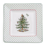 Spode - Christmas Tree - Polka Dot Sq Platter | 10 Inch - Limolin 