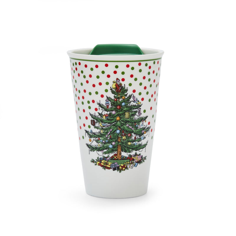 Spode - Christmas Tree - Polka Dot Travel Mug | 8 Oz - Limolin 