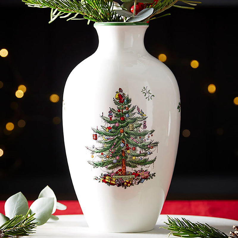 Spode - Christmas Tree - Posy Vase | 10 Inch - Limolin 