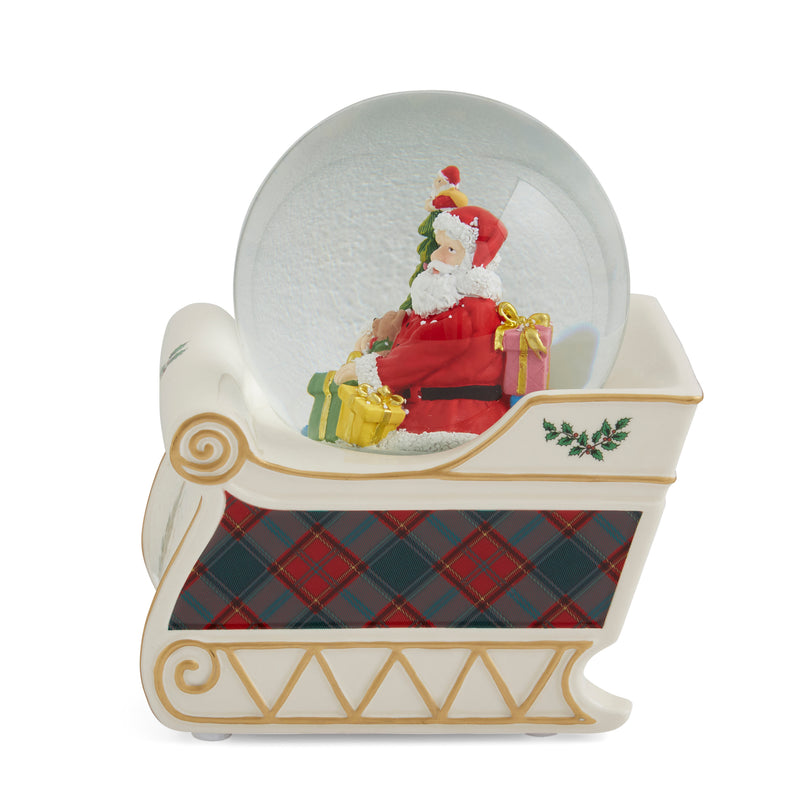 Spode - Christmas Tree - Santa Sleigh Snow Globe | 6.5 Inch - Limolin 