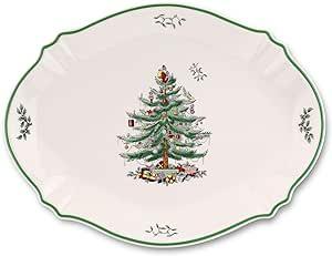 Spode - Christmas Tree - Sculpted Oval Platter | 17 Inch - Limolin 