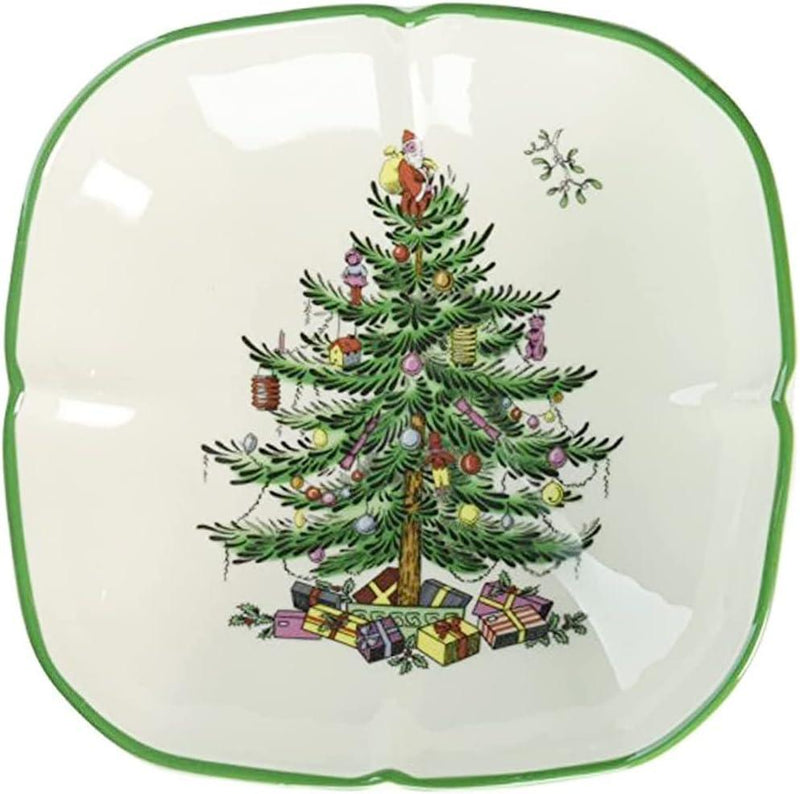 Spode - Christmas Tree - Sculpted Square Dish | 5 Inch - Limolin 